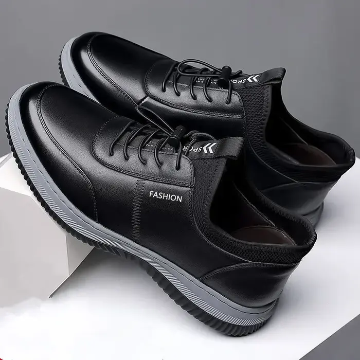 Chaussures de sport en cuir pour hommes pour l'automne – Nouvelles chaussures de marche respirantes 