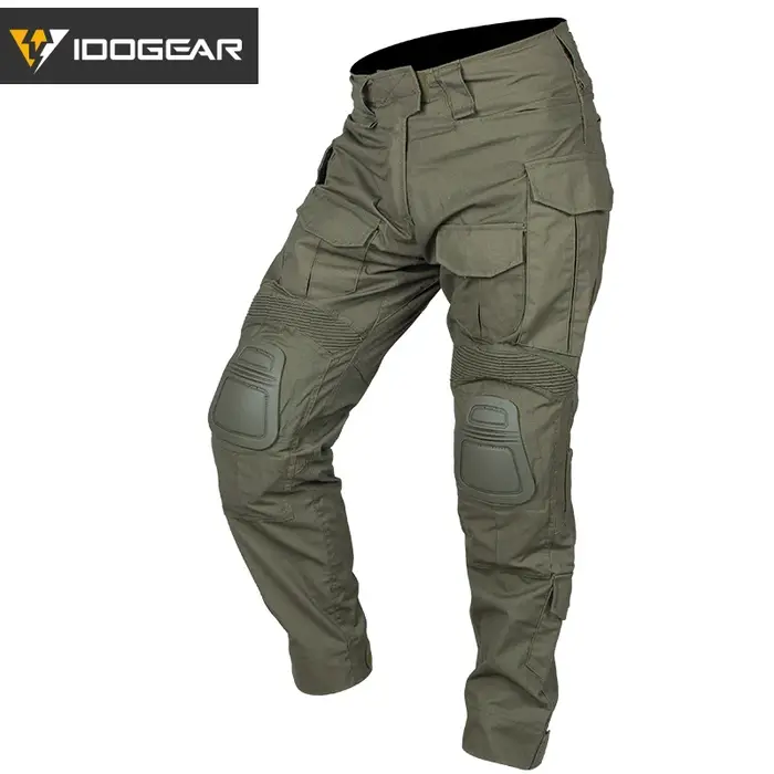 Pantalon tactique combat G3 IDOGEAR gen3 range green avec genouillères chasse polycoton