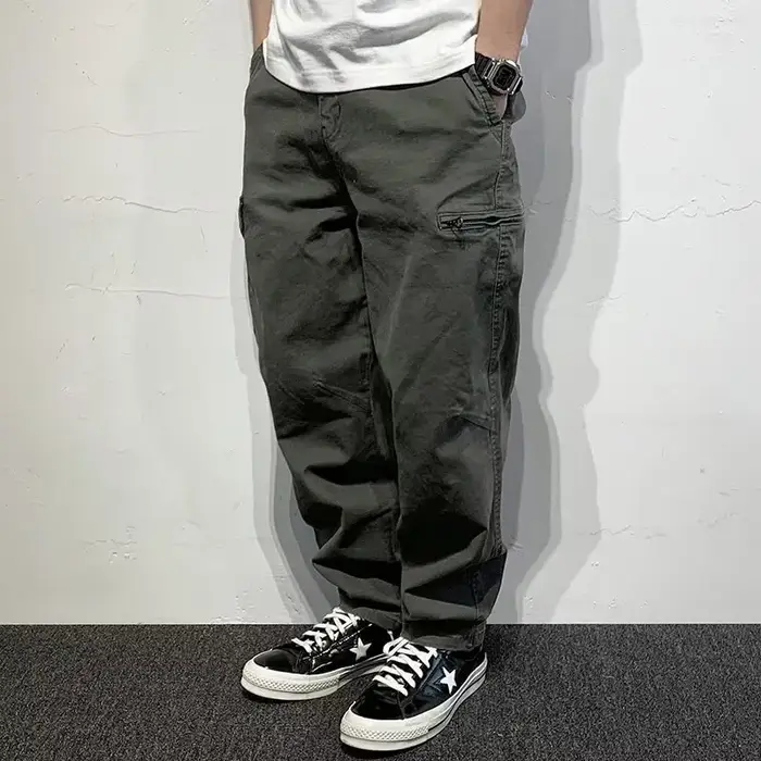 UNITIM Bretelles pour hommes, pantalon long décontracté à jambe droite, style américain, mode jeune,
