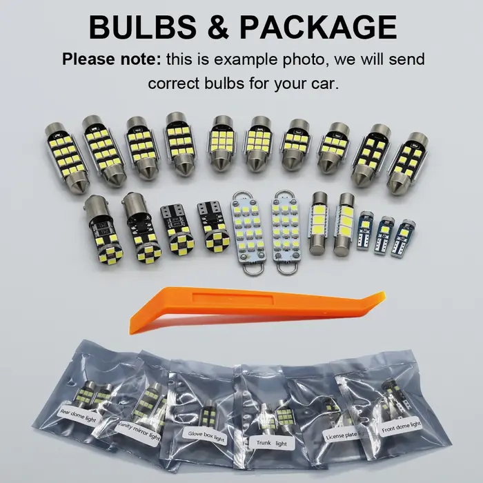 Kit d'ampoules d'éclairage intérieur LED pour voiture, lecture intérieure, coffre breton, Canbus, Sa