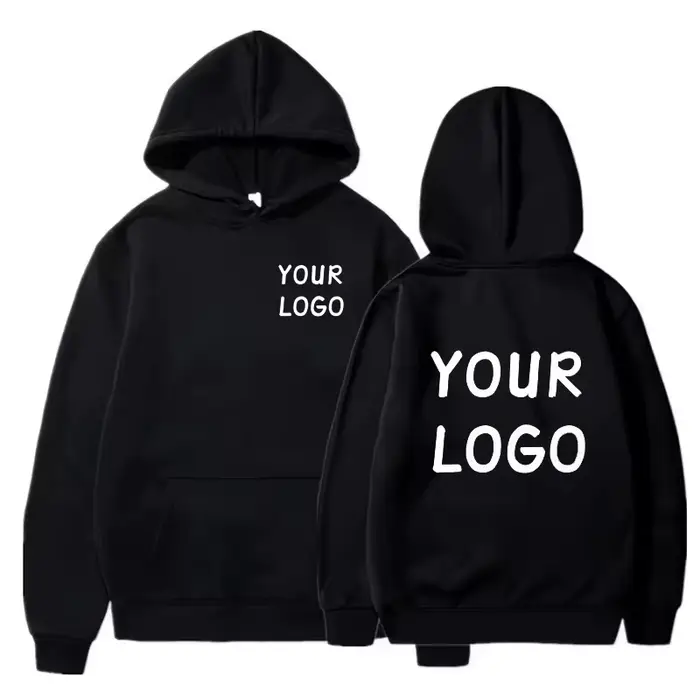 Sweat à capuche décontracté en polyester avec logo pour hommes et femmes, pull uni, style de rue, cadeaux personnalisables, DIY