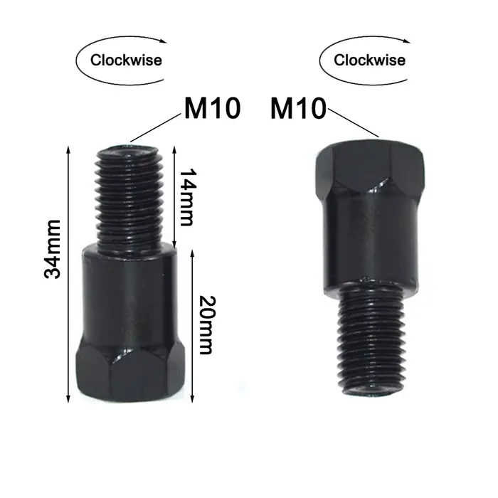 Adaptateur de rétroviseur dans le sens des aiguilles d'une montre M8 M10, 8/10mm, boulon de vis de r