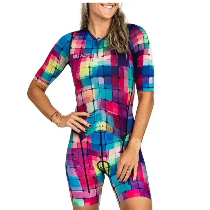Ensemble de vêtements de cyclisme TriDuvet à manches courtes pour femmes, combinaison une pièce trem
