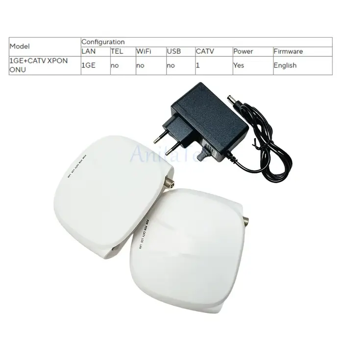 Équipement XPON + CATV ONU pour connexion rapide et stable prise en charge IP et IPV6 pour utilisation domestique et professionnelle