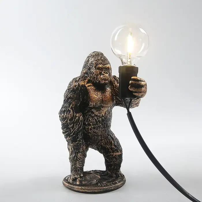 Lampes de table King Kong Gorilla Animal, décoration d'intérieur en résine, petites veilleuses, cade