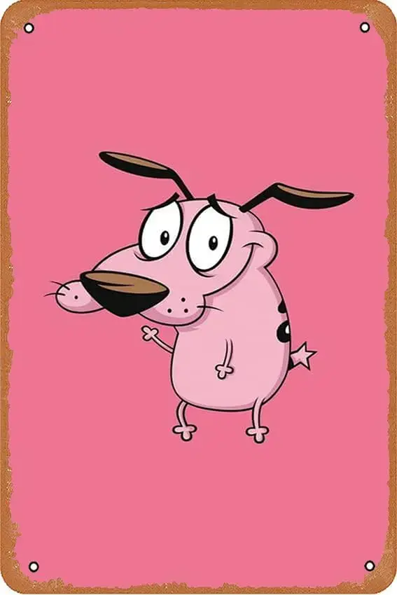 Courage The Cowardly Dog 2160×3840 Poster mural vintage en métal, décoration murale unique pour la m
