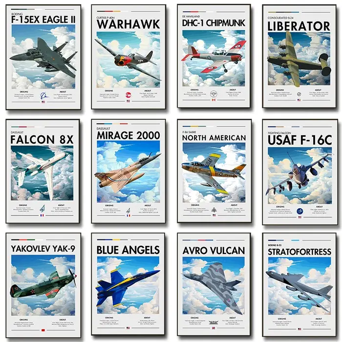 Affiche de Jets Supersoniques Impressions sur Toile Décoration Intérieure Occasions Spéciales Aéronautique Technologie