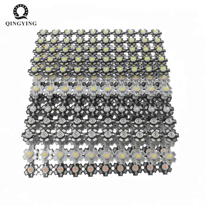 Diodes LED haute puissance 1W 3W, 50 pièces, blanc froid/chaud/rouge/vert/bleu/jaune, 660nm 445nm, S
