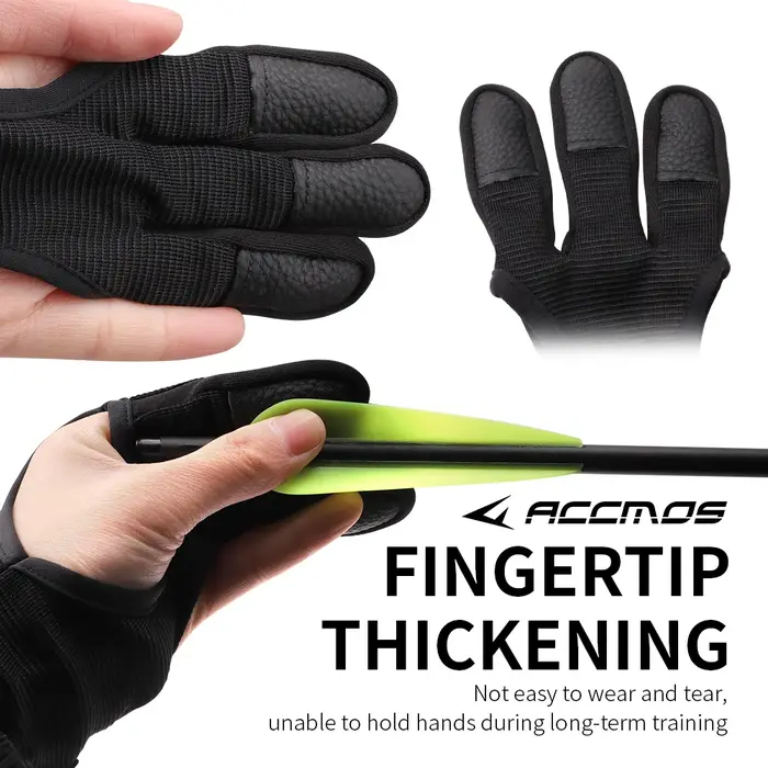 Gant de protection 3 doigts pour tir à l'arc et chasse - Respirant, tailles S à XL, accessoire essentiel archer
