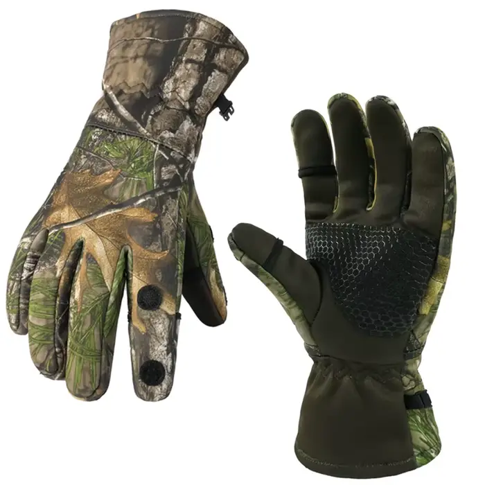 Gants chasse hiver camouflage avec/sans doigts accessoires tir pêche archerie outdoor personnalisables