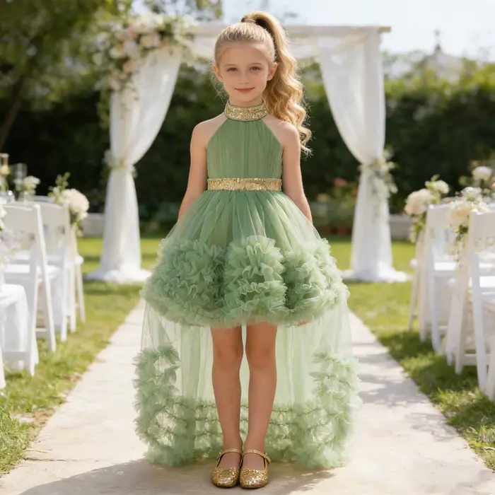 Robe de soirée élégante pour filles de 4 à 8 ans, à paillettes, pour mariage, anniversaire, princess