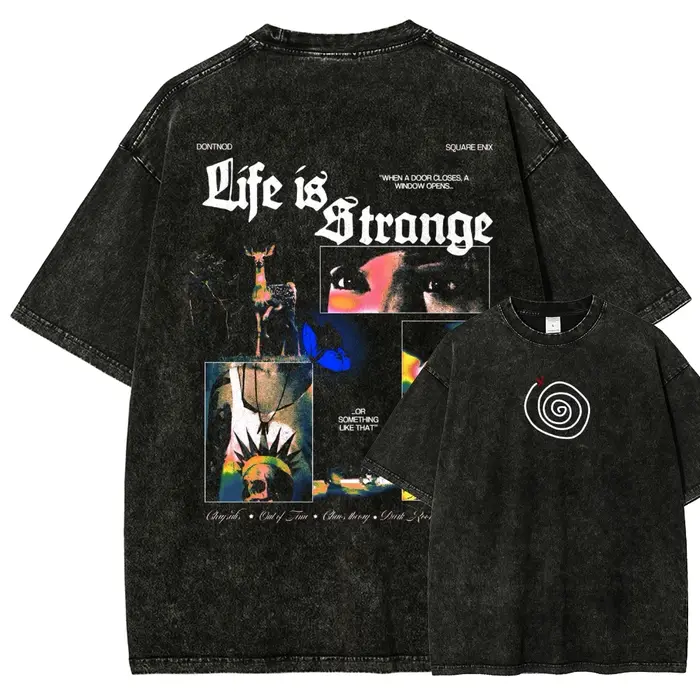 T-shirt délavé Life is Strange, vêtements de personnalité, adaptés à toutes les saisons, grande tail