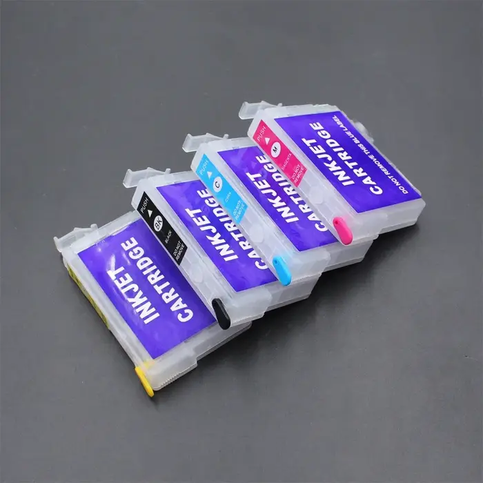Cartouche d'encre de recharge avec puce, 4 pièces, pour imprimante Epson XP-101 XP-201 XP-204 XP-401 XP-411 XP-211 XP-214 WF-2532 T1971 T1962-T1964