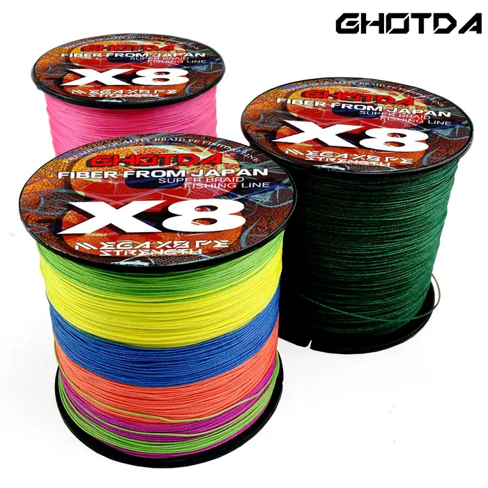 Ghotda ligne de pêche tressée japonaise colorée 0.14-0.5m ligne de pêche à la carpe Multifilament 8 