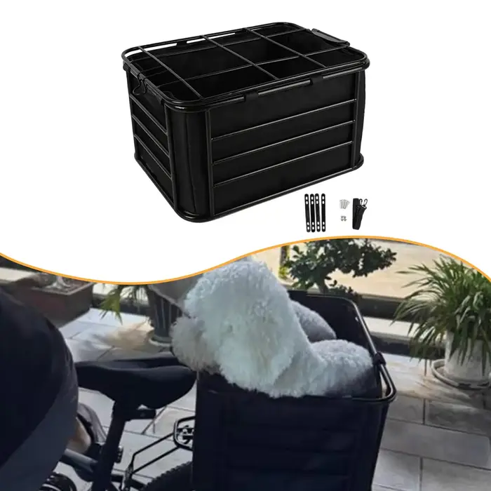 Panier de vélo arrière pour chien, porte-bagages pratique et robuste, panier de rangement pour vélo,