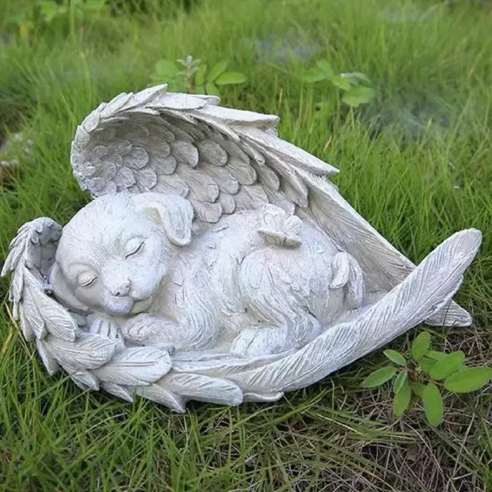 La statue commémorative d'ange de chien/chat commémore notre bébé en fourrure perdue, les figurines 