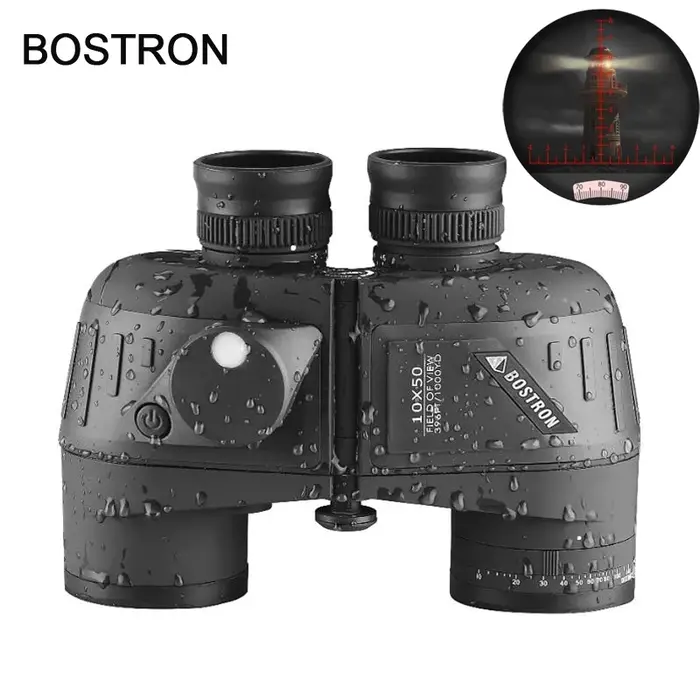 Jumelles 10x50 marine militaire étanches avec télémètre boussole pour chasse observation oiseaux