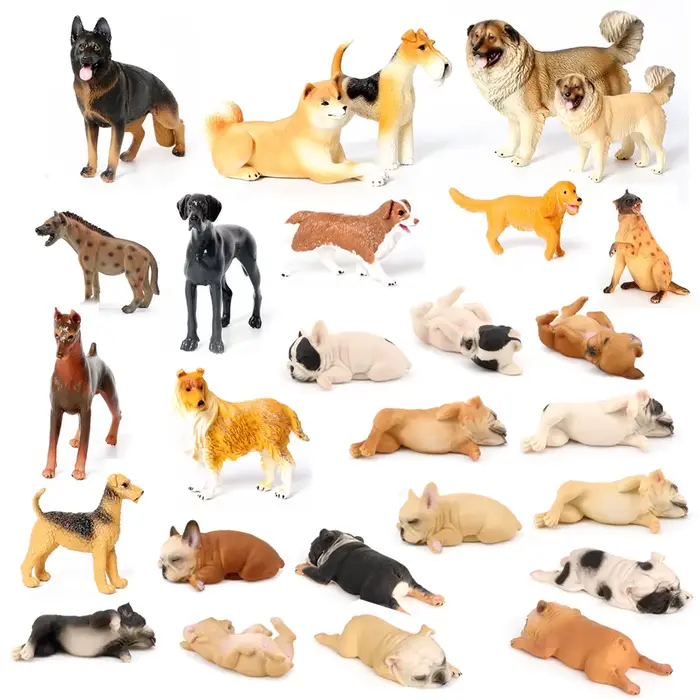 Figurines de bouledogues français réalistes