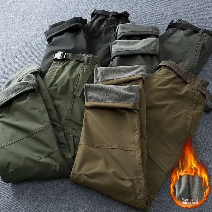Pantalon d'hiver doublé polaire pour randonnée et chasse - Imperméable et confortable pour l'automne/hiver