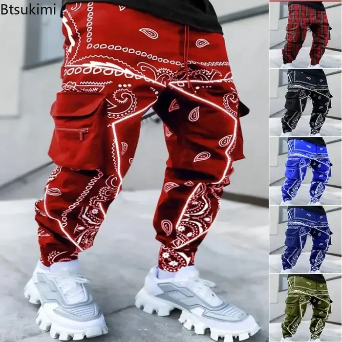 Pantalon cargo streetwear homme poches multiples - Mode décontractée colorée quatre saisons