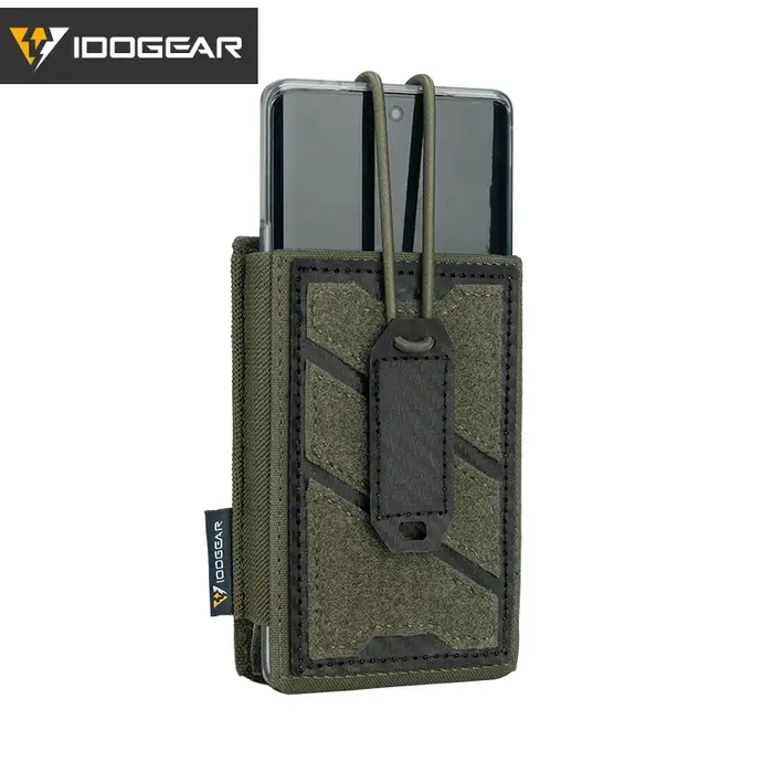 Pochette téléphone tactique IDOGEAR avec port de charge - Porte-magazine MOLLE ajustable 3588