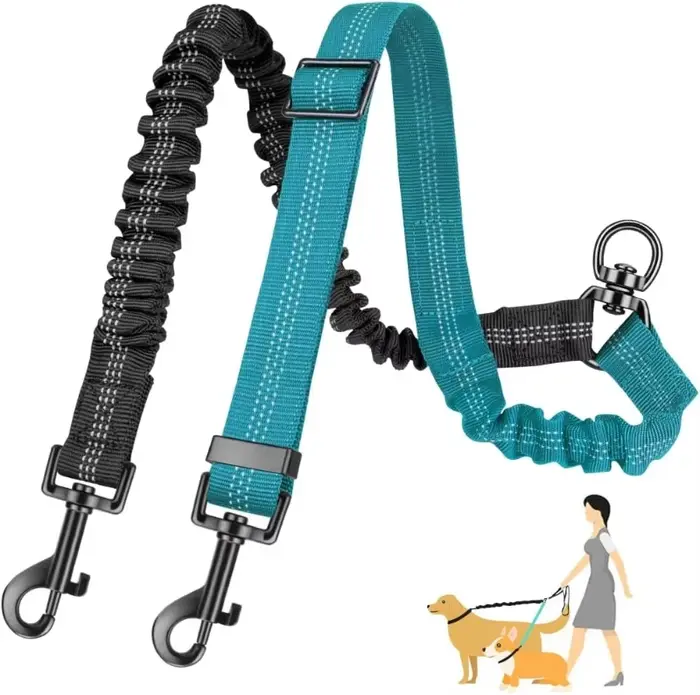 Attache pour laisse double pour chien de 1,6 pied de long - Laisse double pour l'entraînement des ch