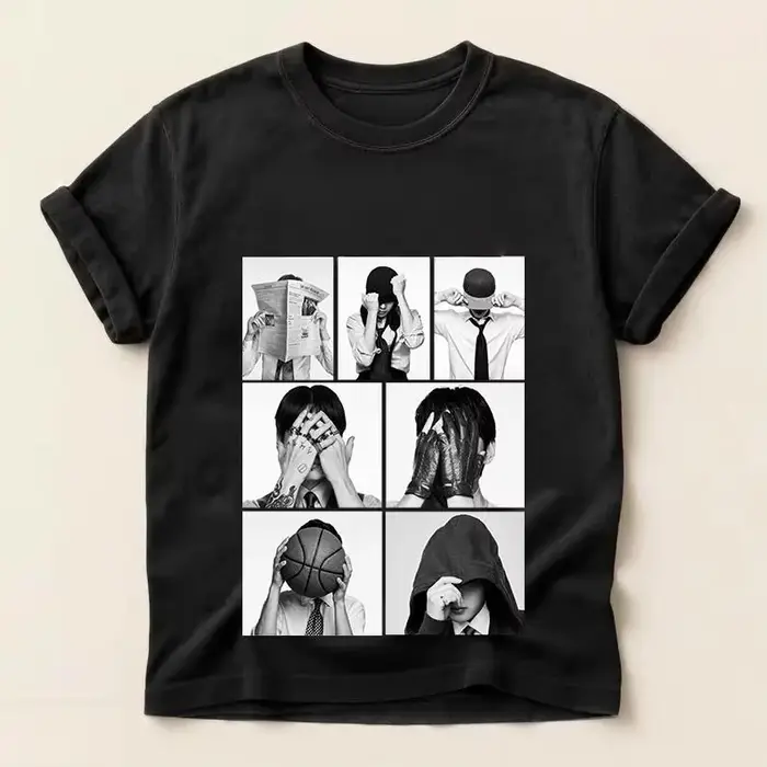 T-shirt Coréen pour Garçon, Design Été 2026, 100% Coton, Unisexe, Vêtement Masculin de Haute Qualité