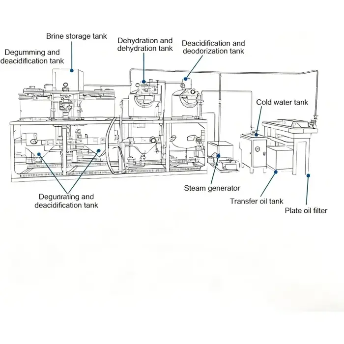 Machine de raffinage d'huile industrielle commerciale personnalisée, équipement de purification et de filtration de pétrole brut entièrement automatique