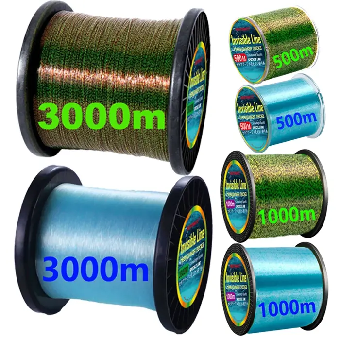 500M 1000M 3000M ligne de pêche mouchetée Invisible carpe Monofilament ligne de pêche tachetée ligne