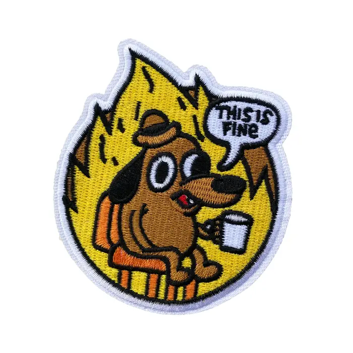 Ceci est un beau chien Meme patchs pour hommes, bord blanc, fer à repasser/à coudre pour vestes, jea