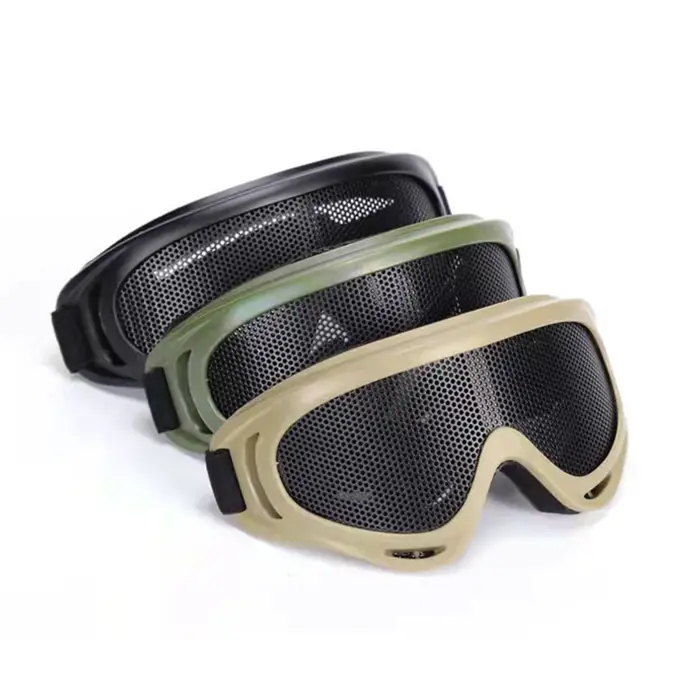 Lunettes tactiques de chasse airsoft avec grille métallique - Protection anti-choc pour paintball et sports outdoor
