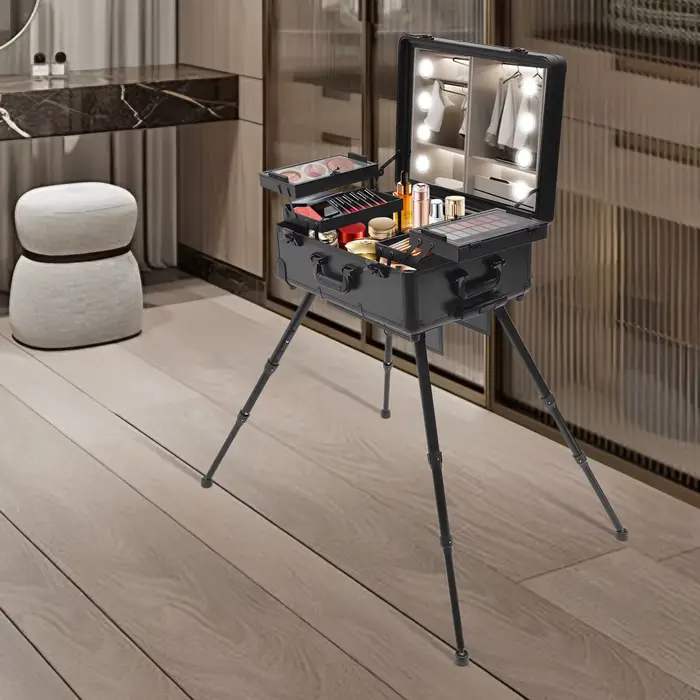Nouvelle trousse de maquillage multifonctionnelle avec miroir, table de maquillage, étagères profess