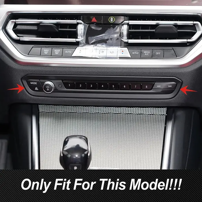 Autocollant de décoration pour cadre de volume de console centrale en acier inoxydable, pour BMW sér