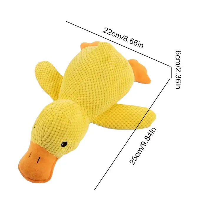 Jouet pour chien en forme de canard, résistant aux morsures, durable, avec son de couinement, soulag