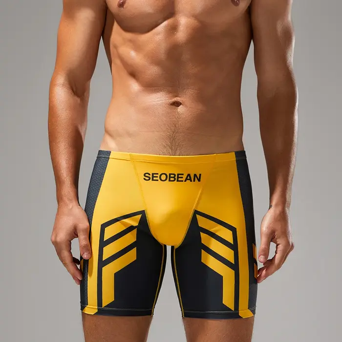 SEOBEAN-Nouveau maillot de bain coloré taille basse pour hommes, maillots de bain longs VORTEX