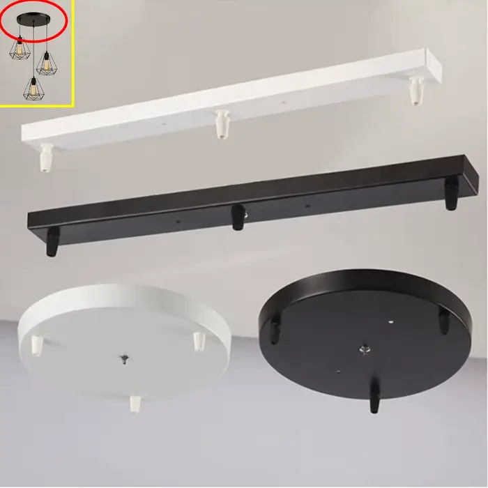 Bricolage plafond monté Base auvent plaque 3 têtes lustres suspension éclairage suspendu plafond acc