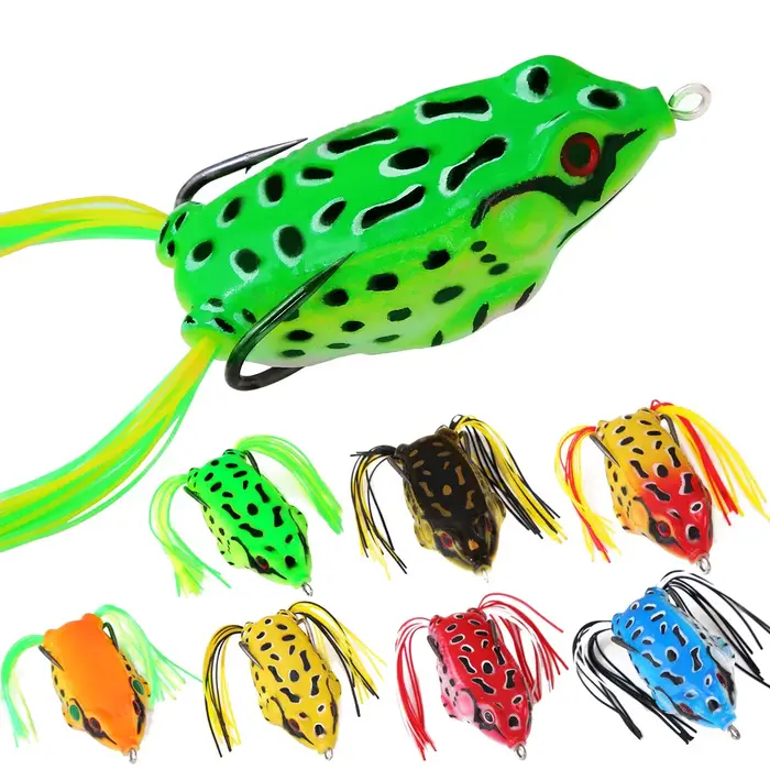 1 pièces 5g 9g 13g 17.5g leurres de pêche grenouille souple appâts artificiels en Silicone avec Doub