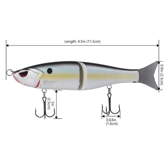 Bassdash Glide appâts pour brochet saumon truite Topwater simple joint Swimbait bar leurre de pêche 