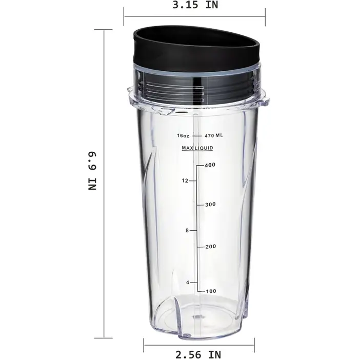 Mixeur Personnel Compact de 16Oz, Accessoire de Remplacement Standard pour Ninja QB3001SS, avec Vide