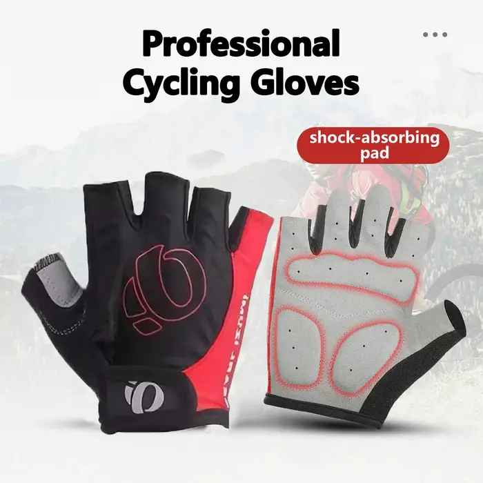 Gants mi-doigts VTT anti-choc unisexe - Anti-dérapant respirant chasse vélo tout terrain route