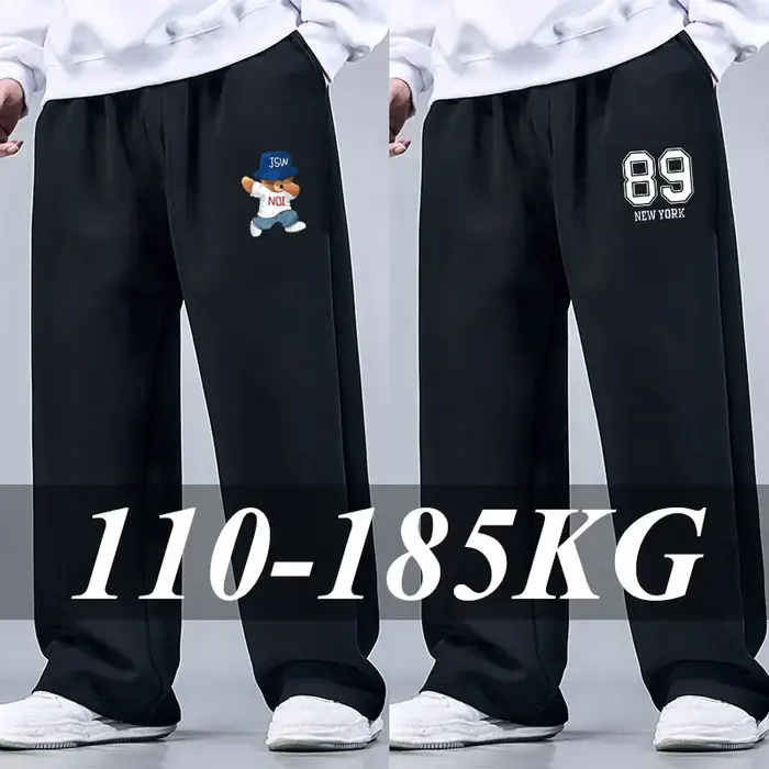 Grande taille hommes pantalons de sport 5XL 6XL 7XL hommes coton pantalon Joggers vêtements de sport noir solide glace soie Baggy pantalons de survêtement hommes pantalons