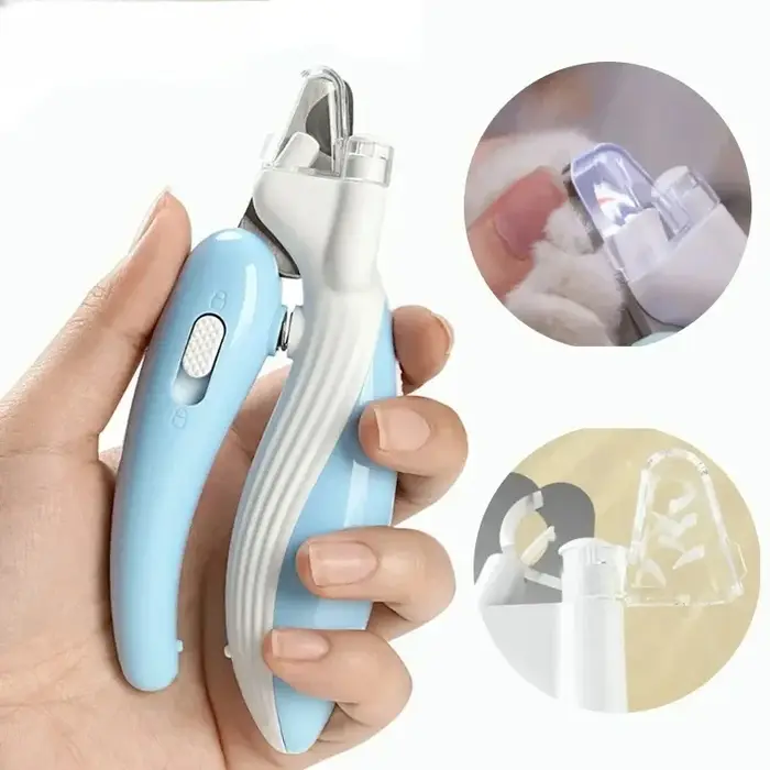 Coupe-ongles professionnel pour animaux de compagnie avec lumière LED ciseaux de toilettage pour griffes