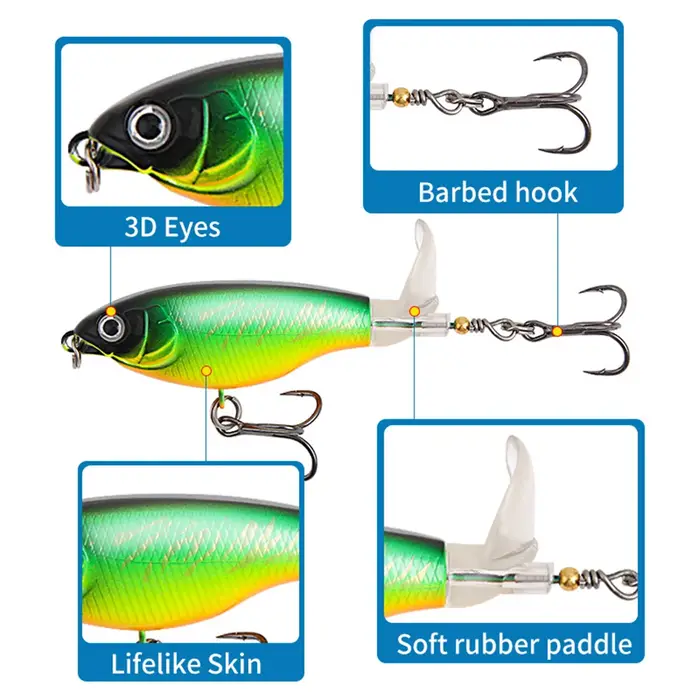 1 pièces Topwater Whopper Plopper leurre de pêche 6g/10g pêche à la traîne poisson-chat appât dur ar