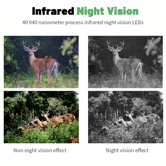 Caméra de chasse et de suivi des sentiers 16MP infrarouge pour la faune randonnée observation protection sécurité photos extérieures
