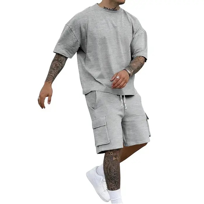 Amazon – T-Shirt transfrontalier pour hommes, nouvelle mode d'été, vêtements de travail, short, cost