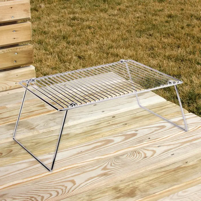 Grille de feu de camp pliante pour camping barbecue pique-nique randonnée voyage pêche occasionnels usage extérieur