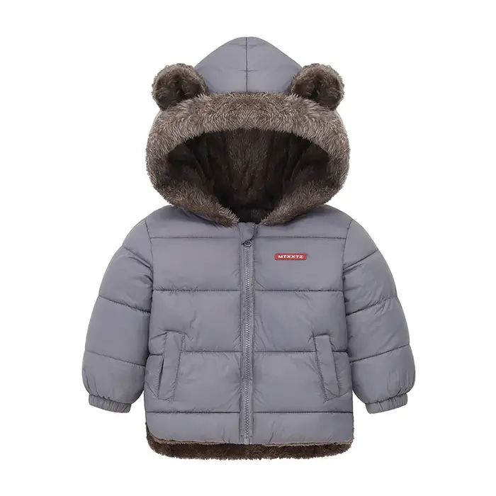 Bébé garçons filles veste à capuche vêtements d'extérieur en coton manteau polaire épais pour enfant