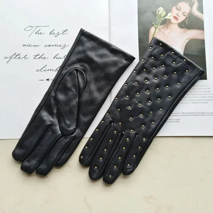 Nouveaux gants d'hiver en peau de mouton pour femmes avec écran tactile et gants en cuir véritable d