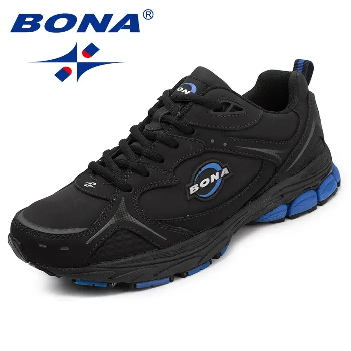 BONA nouveau Style classique hommes chaussures de course à lacets hommes chaussures de Sport en cuir