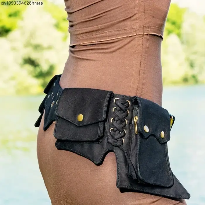 Sac de ceinture médiéval, pochette, portefeuille pour hommes et femmes, accessoires de cosplay steam